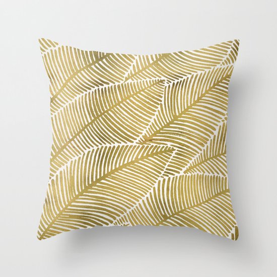 Tropical Gold Throw Pillow