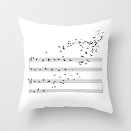 Natural Musical Notes Throw Pillow