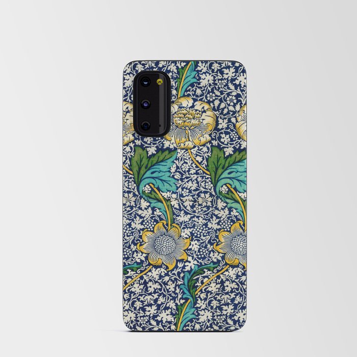 William Morris Kennet laurel sunflowers and bougainvillia 19th century textile floral pattern Android Card Case