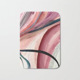 Rollercoaster - a vibrant, mixed media abstract piece in blues, pinks, and purples Bath Mat