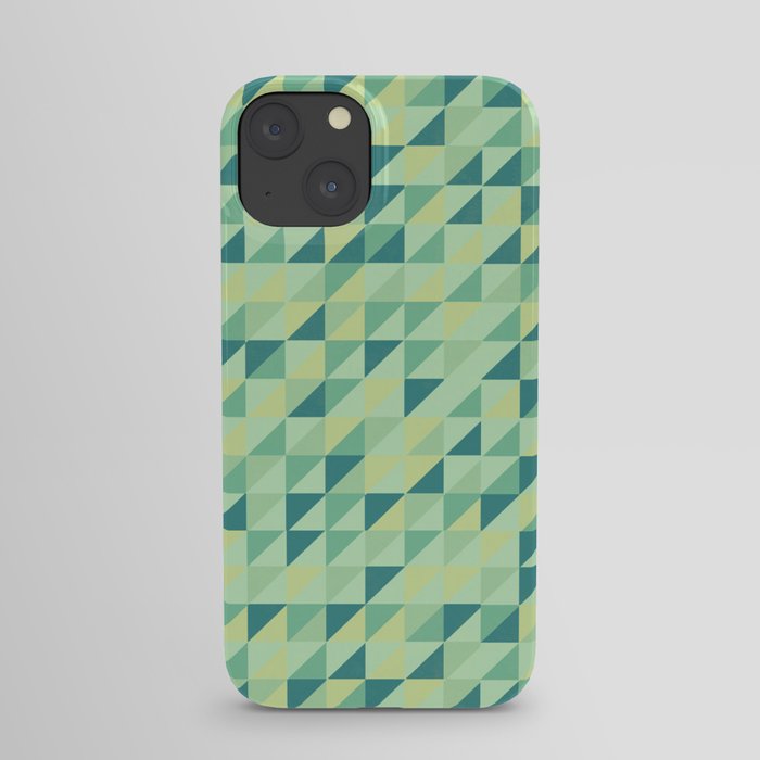 Lime Green Geometric Grid iPhone Case