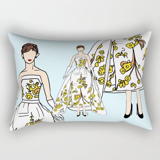 Audrey Hepburn Vintage Retro Fashion 2 Rectangular Pillow