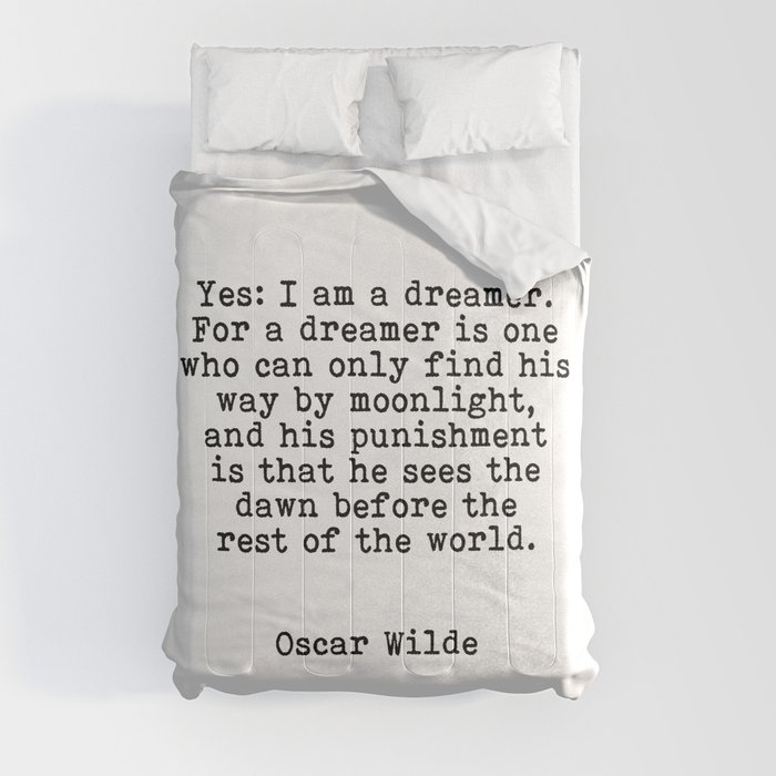 Oscar Wilde - Dreamer Quote Comforter