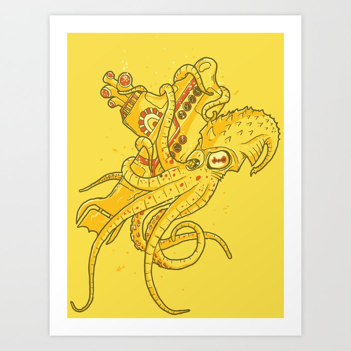 the Yellow Kracken Art Print