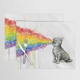 Kitten Puking Rainbow Placemat