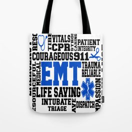 EMT Word Art Tote Bag