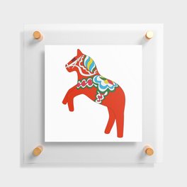 Jumping Swedish painted horse Floating Acrylic Print