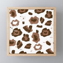 Leopard Pattern Brown Framed Mini Art Print