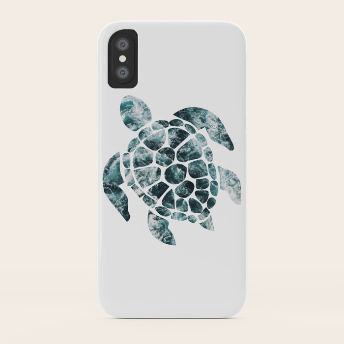 sea turtle - turquoise ocean waves iphone case