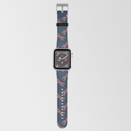 Lava swirl dragonfly pattern on blue background Apple Watch Band