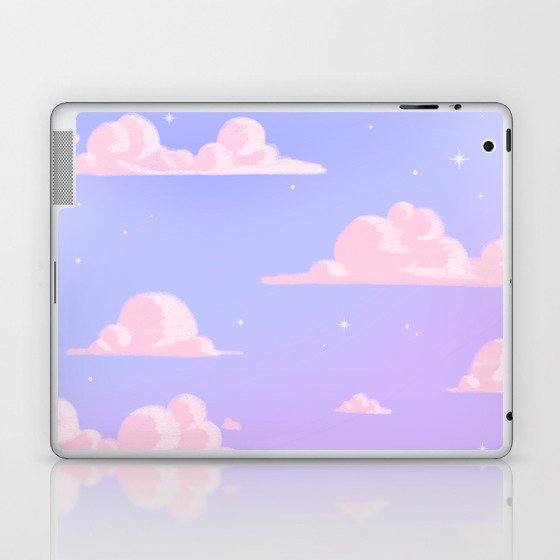Pink Clouds Purple Sky Lo Fi Laptop & iPad Skin