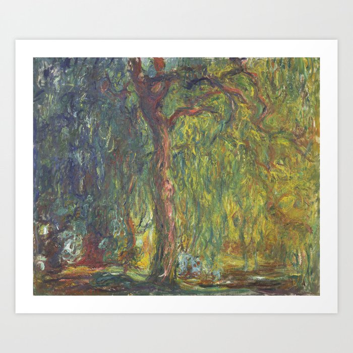 Claude Monet - Weeping Willow 1918 still life French impressionist landscape painting Art Print