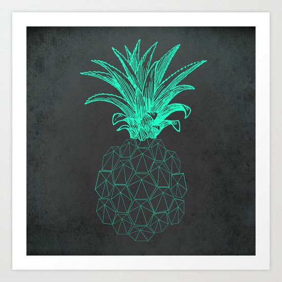pineapple got the blues Art Print
