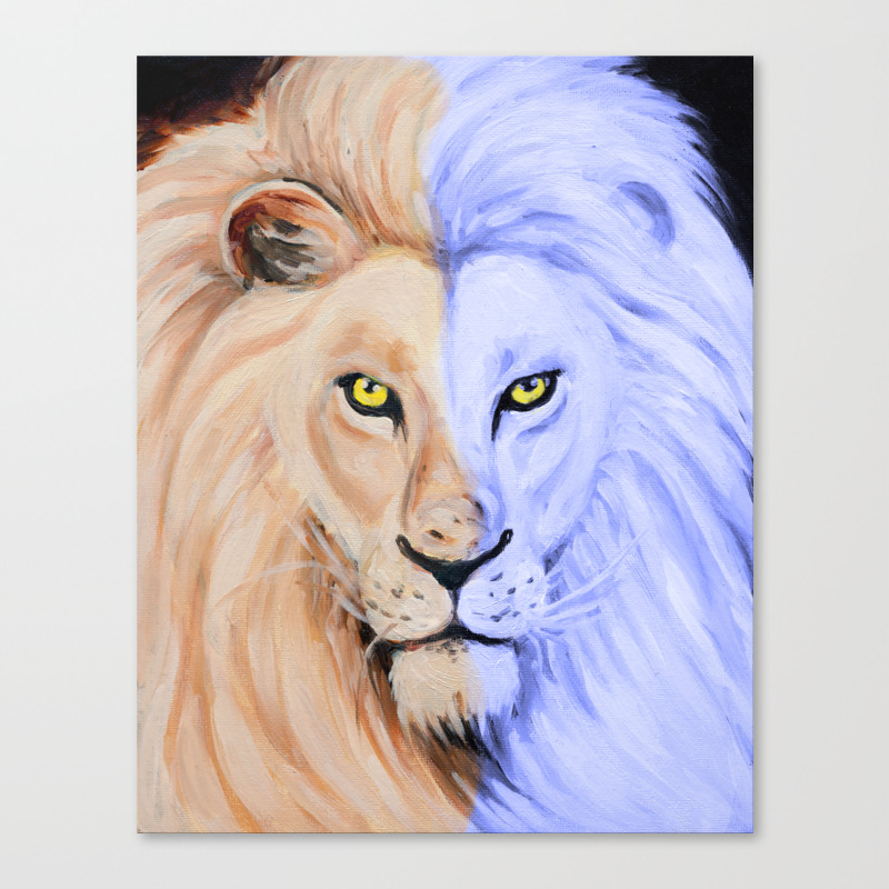Two Face Lion Pop Canvas Print By Eveystudios Society6