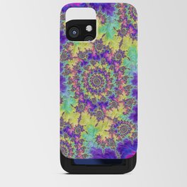 Trippy Colorful Boho Hippie Rainbow Spiral Fractal iPhone Card Case