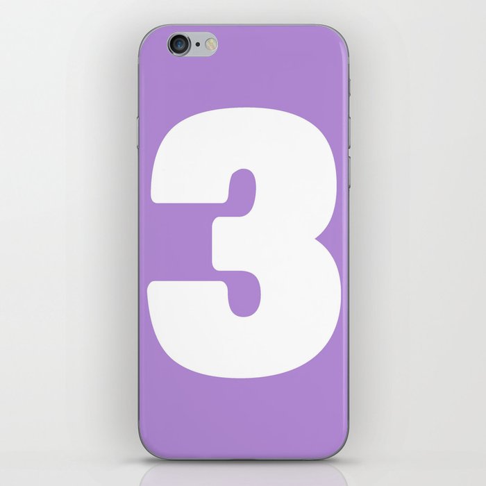 3 (White & Lavender Number) iPhone Skin