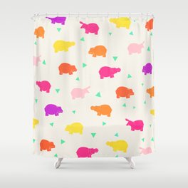 Hippo Party Shower Curtain