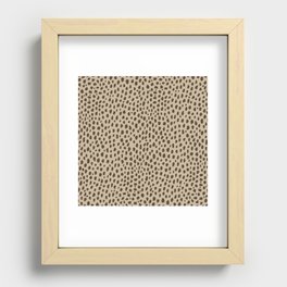 Handmade polka dot brush spots pattern (brown/tan) Recessed Framed Print