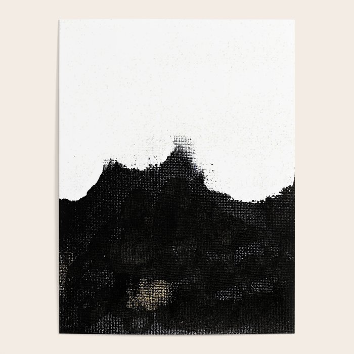 In the Distance Black and White Abstract Poster by Jennifer Rizzo