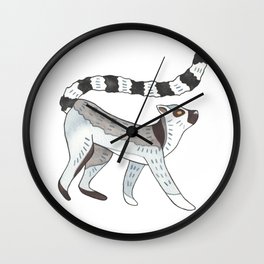 Watercolor lemur Wall Clock