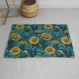 The meadow in yellow and blue Area & Throw Rug