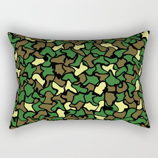 Camouflage Wobble Tile Pattern Rectangular Pillow