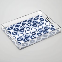 Moroccan design white and indigo blue Acrylic Tray