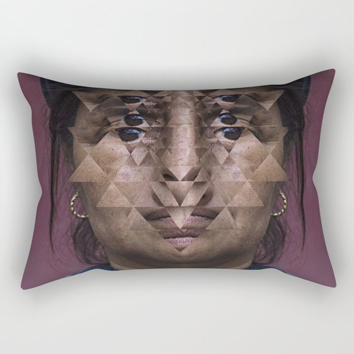 Glitch Portrait #1 Rectangular Pillow