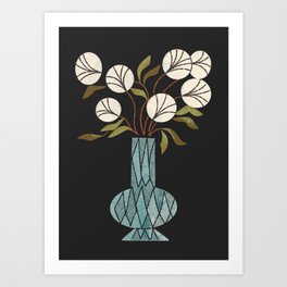 Crystal Vase Peonies Art Print