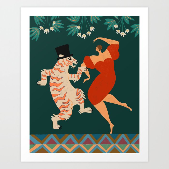 A Date With The Wild Cat  Art Print