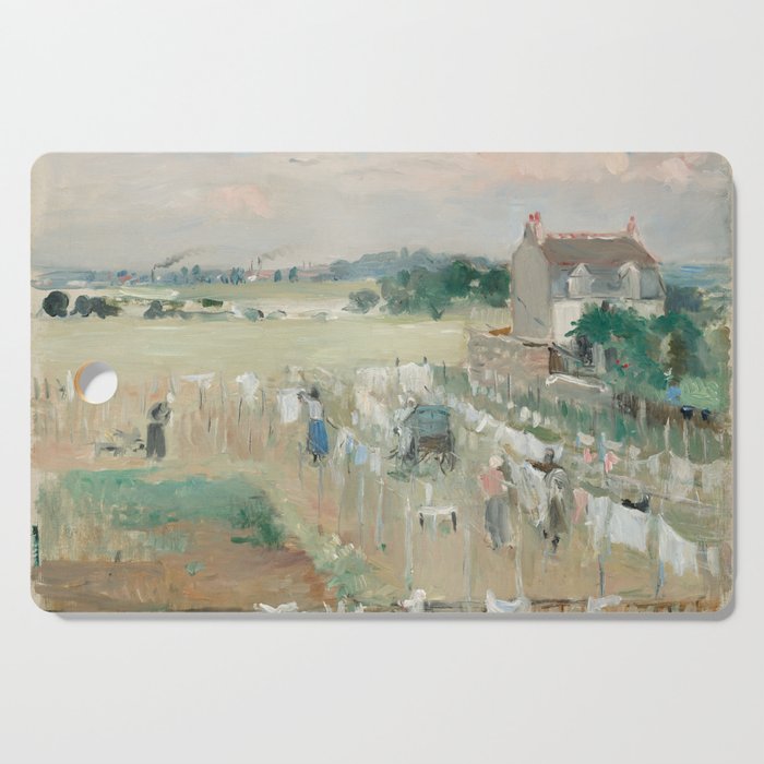 Hanging the Laundry out to Dry by Berthe Morisot Cutting Board