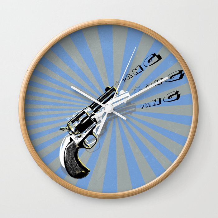 guns weapons typography Wall Clock