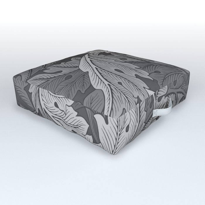 William Morris Acanthus black, white  Outdoor Floor Cushion