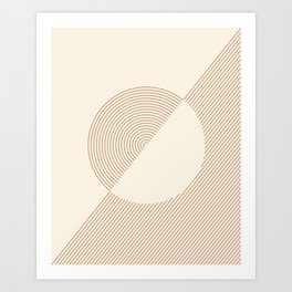 Geometric lines in Shades of Coffee and Latte 5 (Sunrise and Sunset) Art Print
