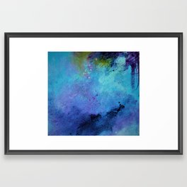 teal and blue squared Framed Art Print