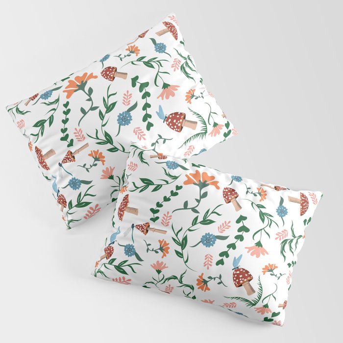 Toadstools and Flowers Pillow Sham