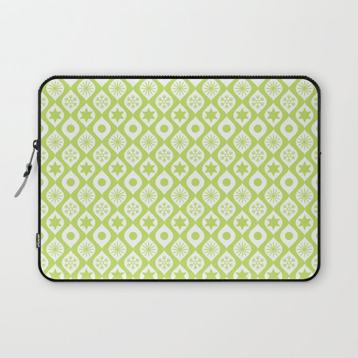 Light Green Retro Christmas Pattern Laptop Sleeve