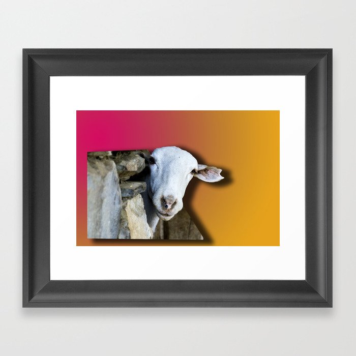 Goat looking 3d Framed Art Print