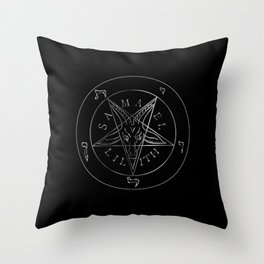Wiccan symbol silver Sigil of Baphomet- Satanic god occult symbol Throw Pillow