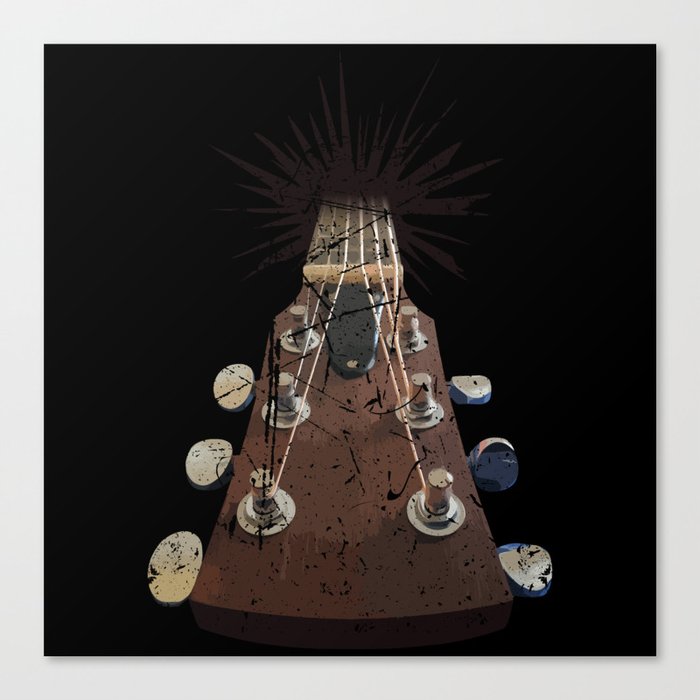 Vintage Guitar Rock and Roll Music Player Canvas Print