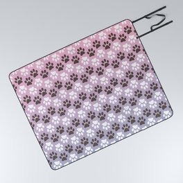 Paw Print Pattern Pink and Purple Picnic Blanket