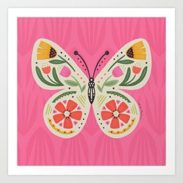 Folk Art Butterfly Art Print