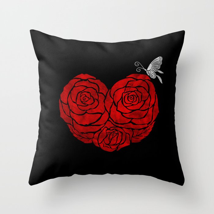 A Butterfly to be, a Rose to blossom... Throw Pillow