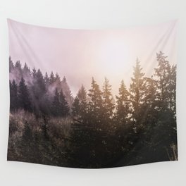 Magickal Mountain Forest Sunset Wall Tapestry
