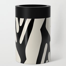 Ailanthus Cutouts Abstract Pattern Black and Cream Can Cooler