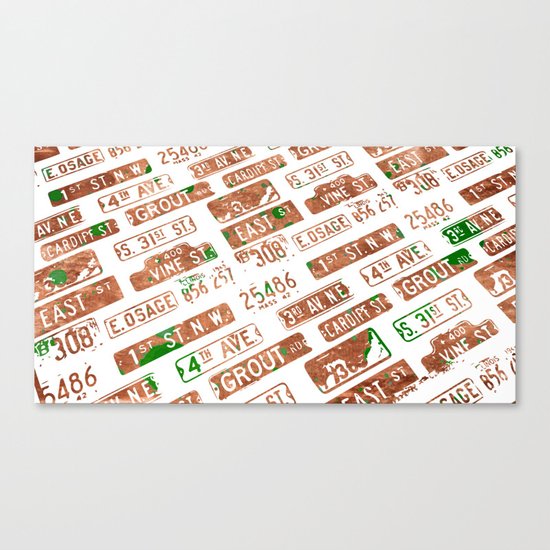 Car plates Canvas Print