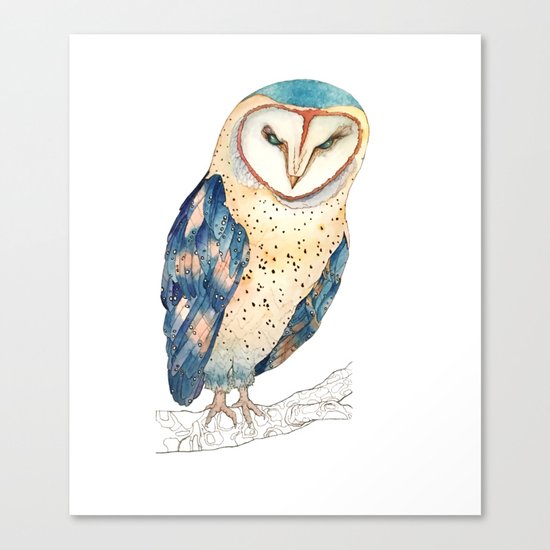 The colourful barn owl Canvas Print