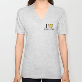 I <3 local news in yellow V Neck T Shirt