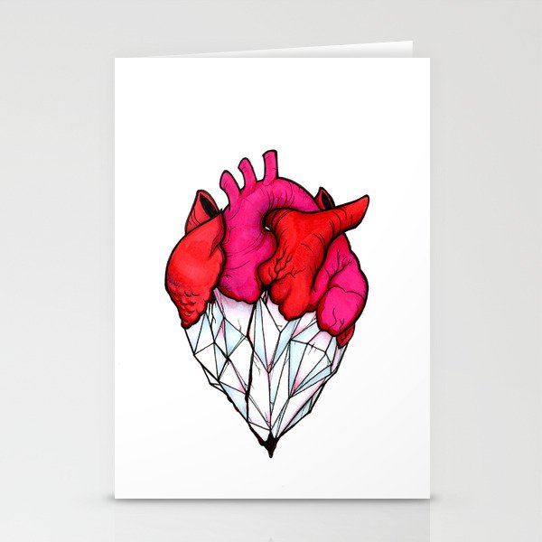 Crystal Heart Stationery Cards