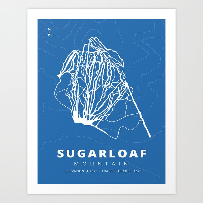 Sugarloaf Mountain Trail Map Art Print